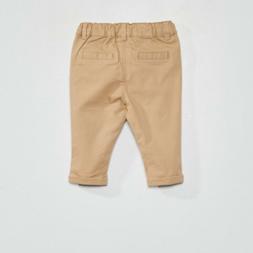 Pantalon chino uni - Beige