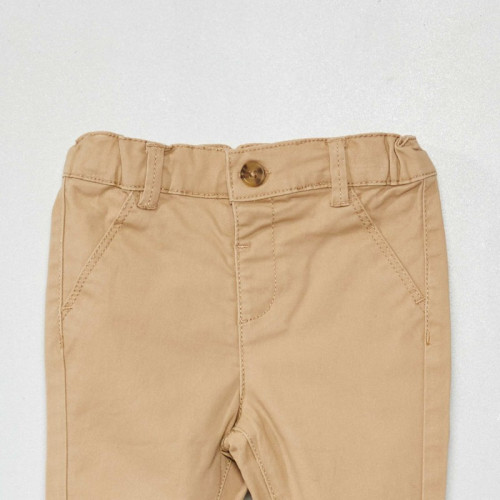 Pantalon chino uni - Beige