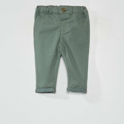 Pantalon chino uni - Vert