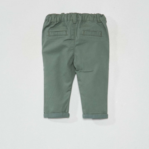 Pantalon chino uni - Vert