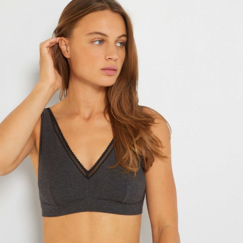 Soutien-gorge triangle - Gris chiné foncé