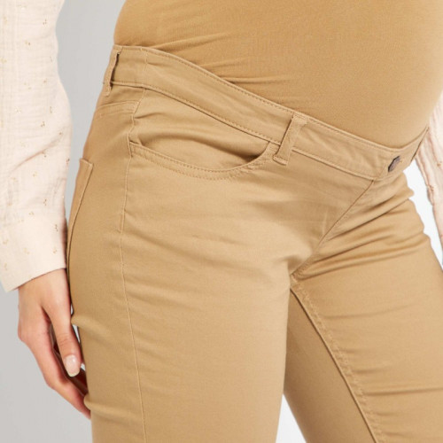 Pantalon en twill de grossesse - Beige