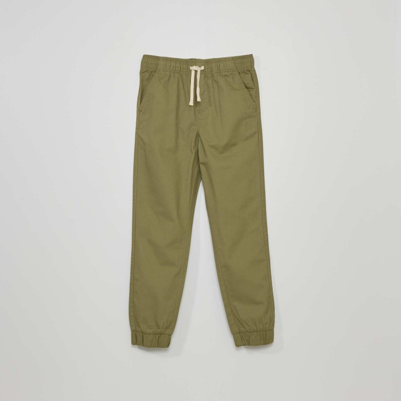 Pantalon esprit 'jogger' - Vert lichen