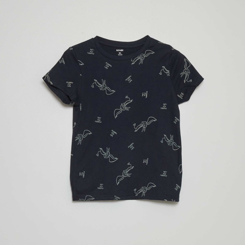 T-shirt à motif - Bleu