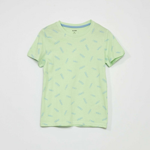 T-shirt à motif - Vert/bleu