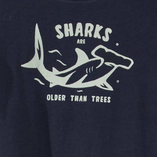 T-shirt en jersey avec imprimé - Bleu marine 'sharks'