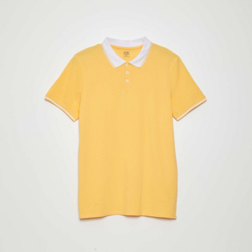 Polo en piqué de coton - Jaune