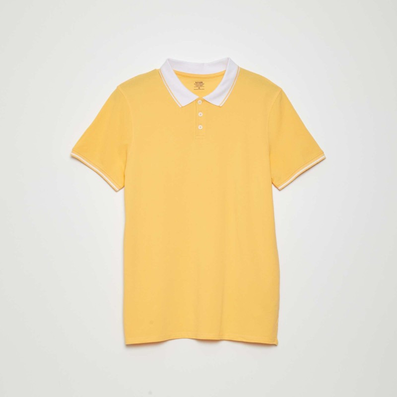 Polo en piqué de coton - Jaune