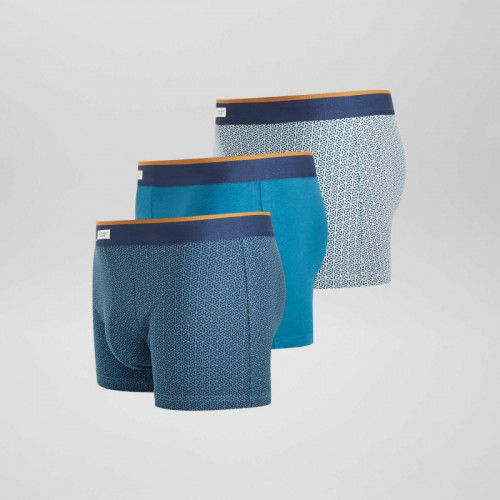 Lot 3 boxers stretch - Bleu canard