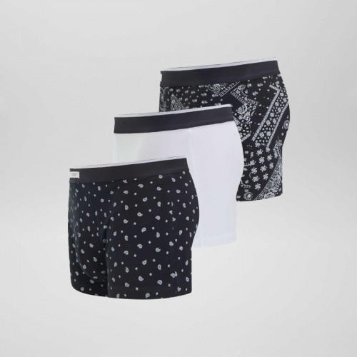 Lot 3 boxers stretch - Noir/gris