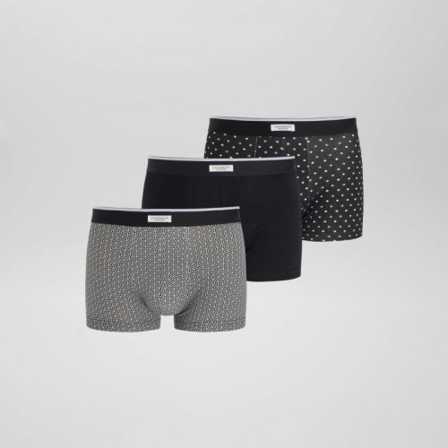 Lot 3 boxers stretch - Blanc/noir