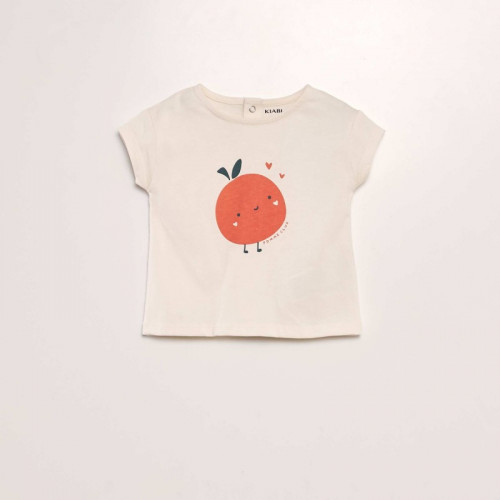 T-shirt en coton imprimé - Rose pâle