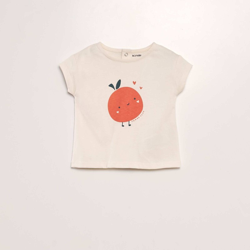 T-shirt en coton imprimé - Rose pâle