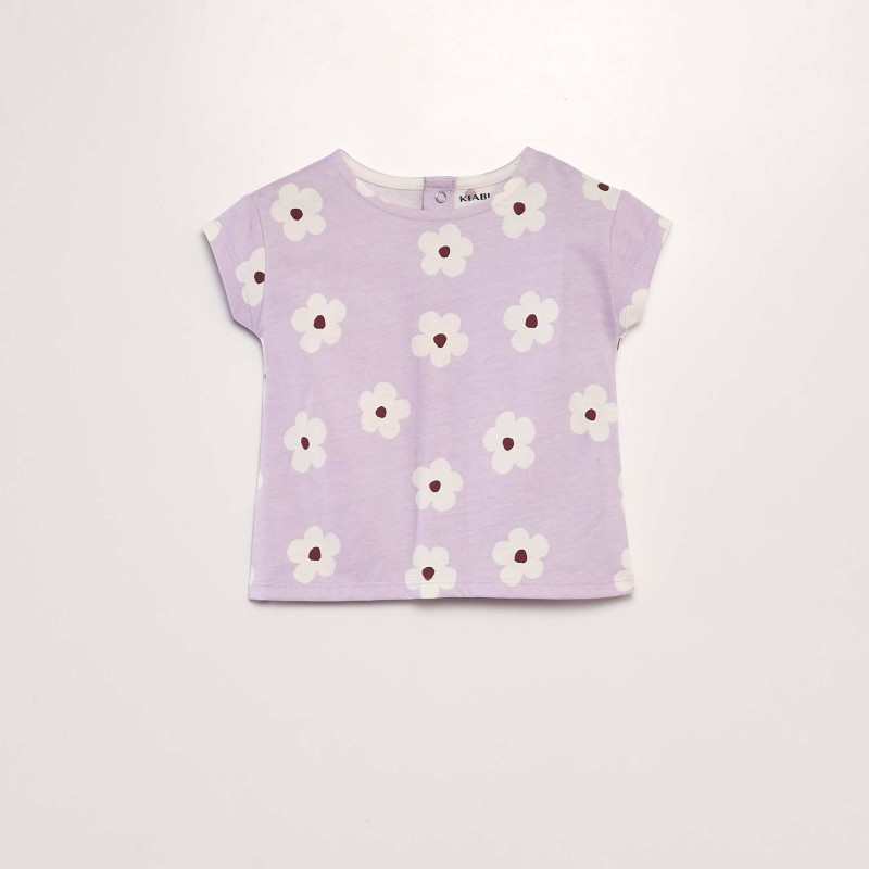 T-shirt en coton imprimé - Violet