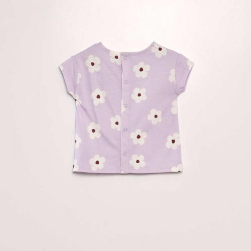 T-shirt en coton imprimé - Violet