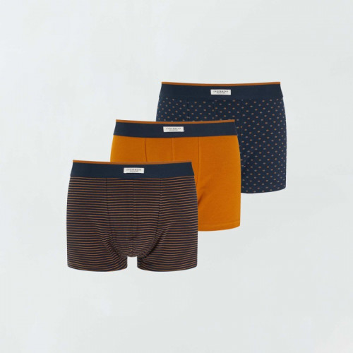 Lot de 3 boxers - Moutarde/marine