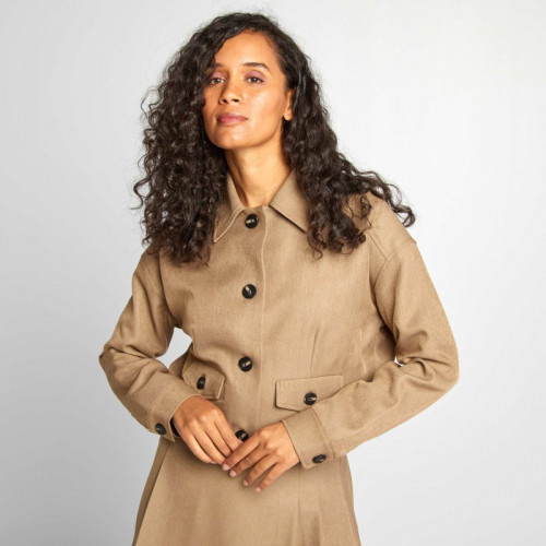 Veste courte à boutons - Beige