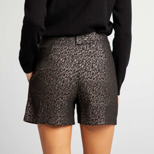 Short avec motif jacquard - Noir