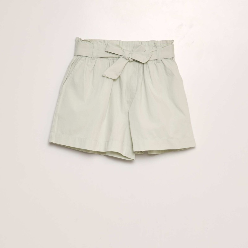 Short avec ceinture à nouer - Vert