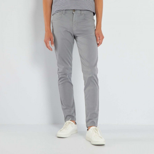 Chino slim 5 poches - L32 - Gris