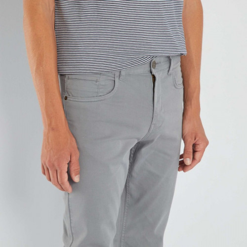 Chino slim 5 poches - L32 - Gris