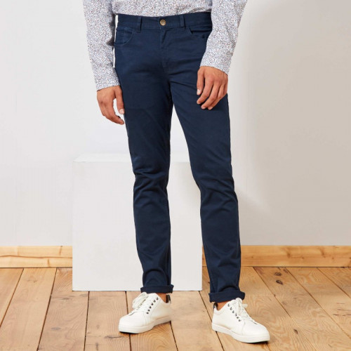 Chino slim 5 poches - L32 - Bleu marine