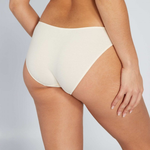 Culotte coton galon dentelle - Beige