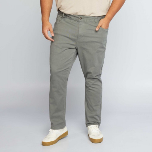 Pantalon slim - L32 - Kaki grisé