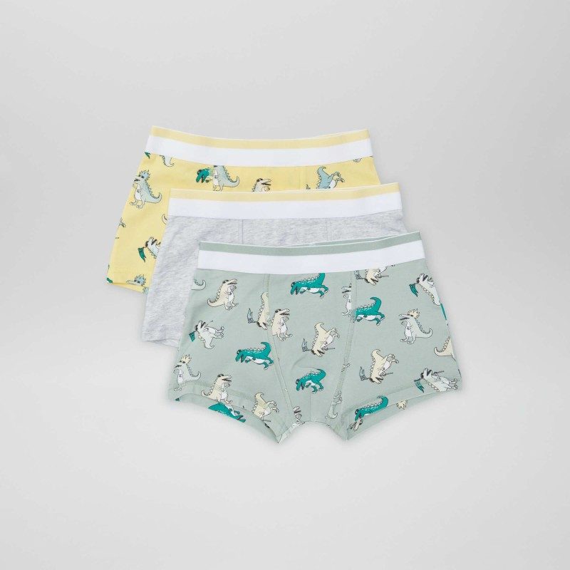 Lot de 3 boxers - Vert/gris/jaune