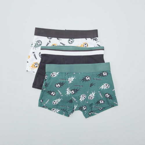 Lot de 3 boxers - Vert/gris foncé/blanc