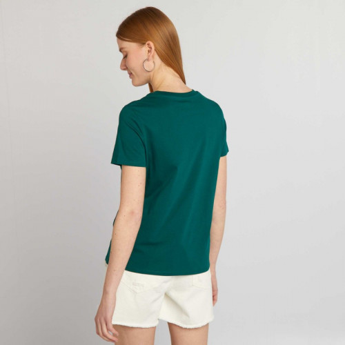 T-shirt en jersey imprimé - Vert foncé