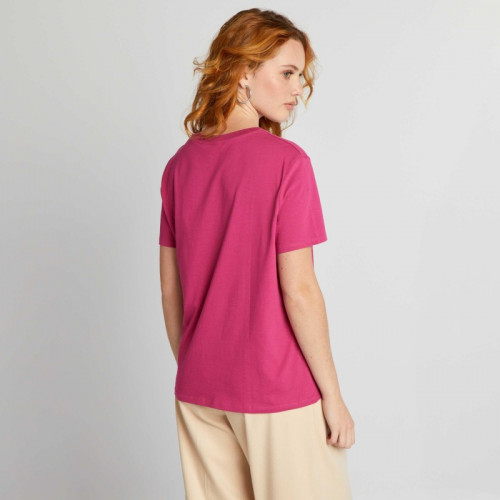 T-shirt en jersey imprimé - Rose