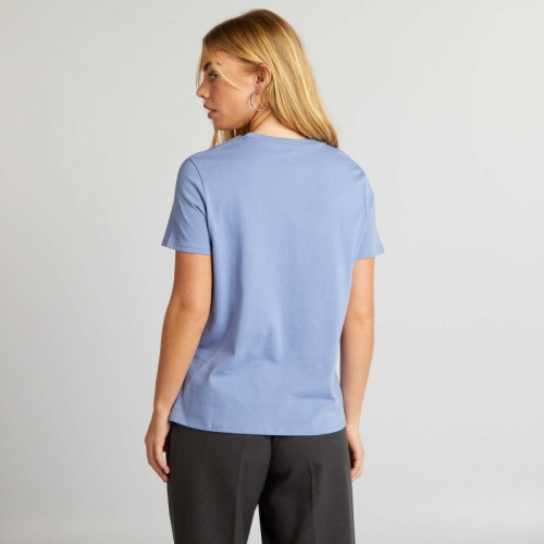 T-shirt en jersey imprimé - Bleu