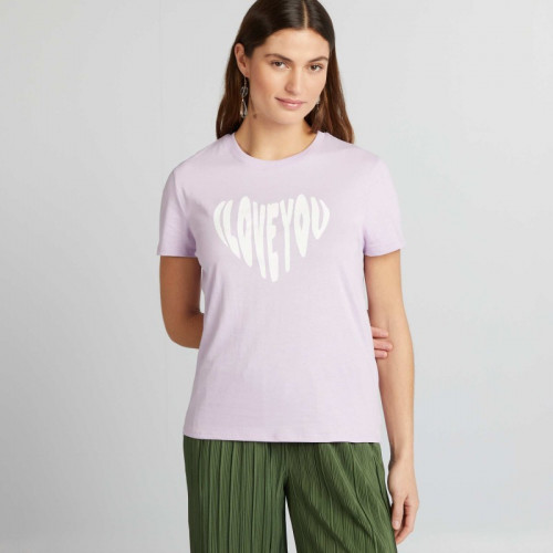 T-shirt en jersey imprimé - Violet