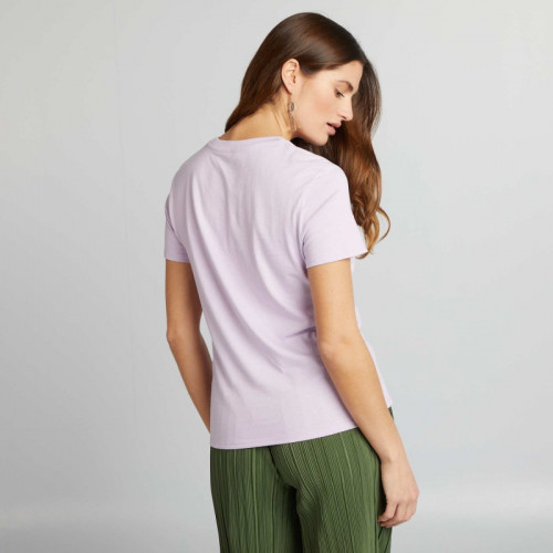 T-shirt en jersey imprimé - Violet