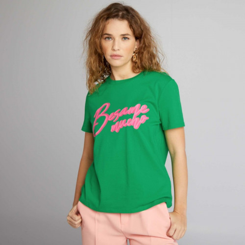 T-shirt en jersey imprimé - Vert