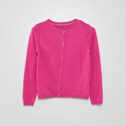 Gilet en maille fine - Rose berry