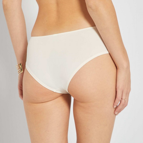 Shorty micro et dentelle - Beige