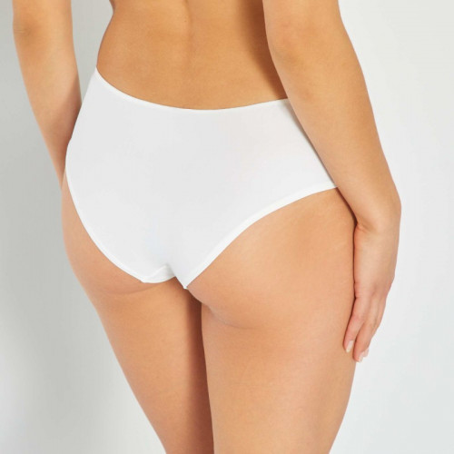 Shorty micro et dentelle - Blanc