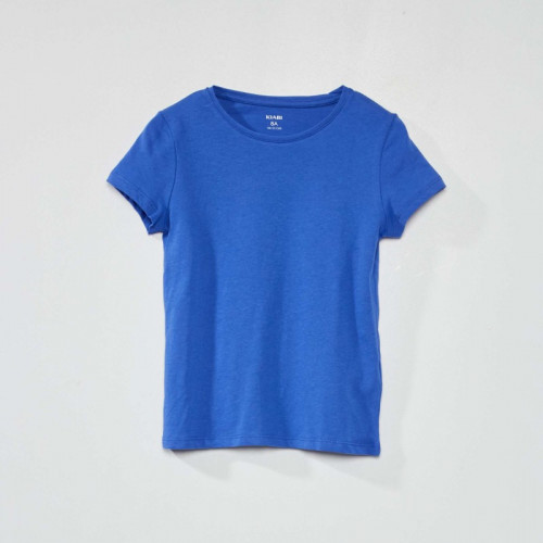 T-shirt en jersey uni - Bleu foncé