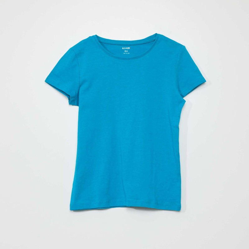 T-shirt en jersey uni - Bleu