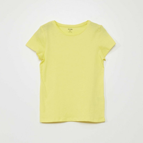 T-shirt en jersey uni - Jaune