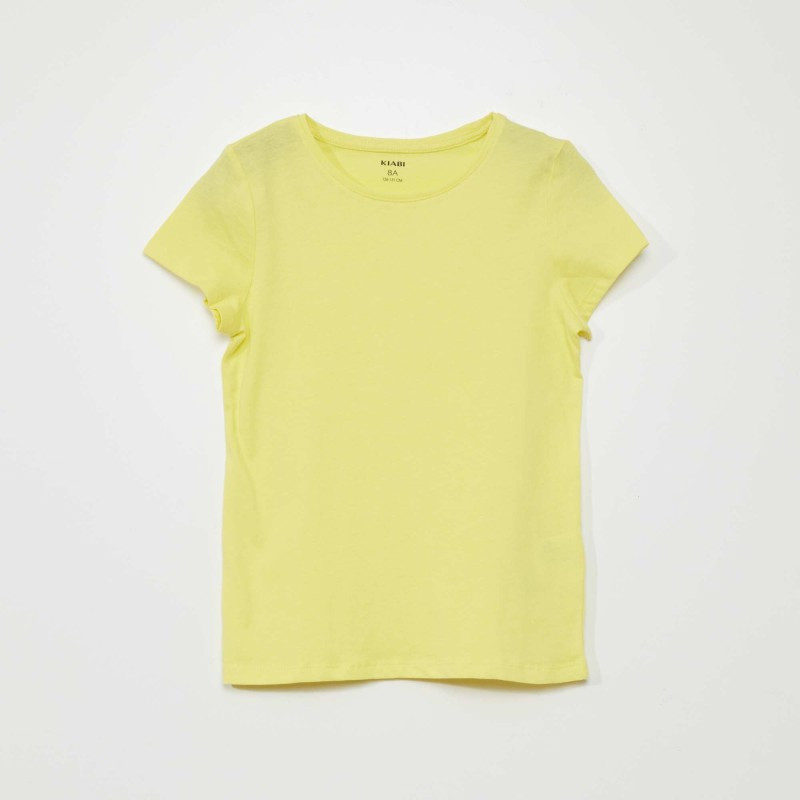 T-shirt en jersey uni - Jaune