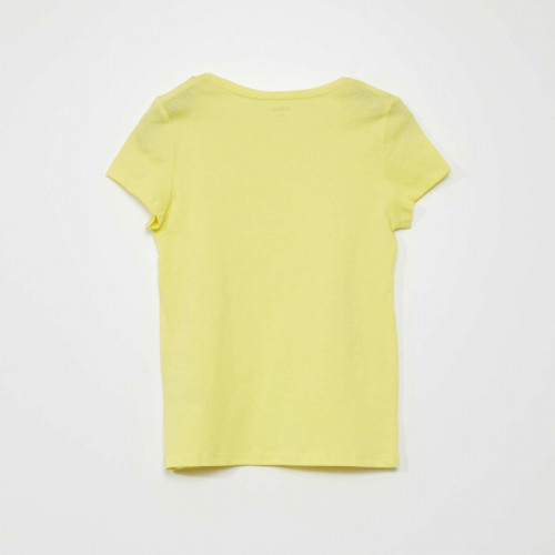 T-shirt en jersey uni - Jaune