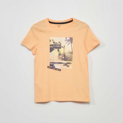 T-shirt imprimé en jersey - Orange