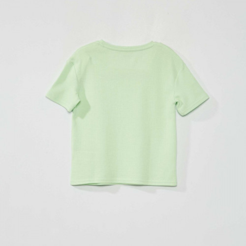 T-shirt en maille gaufrée - Vert