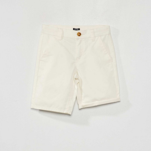 Bermuda chino en twill coloré - Blanc