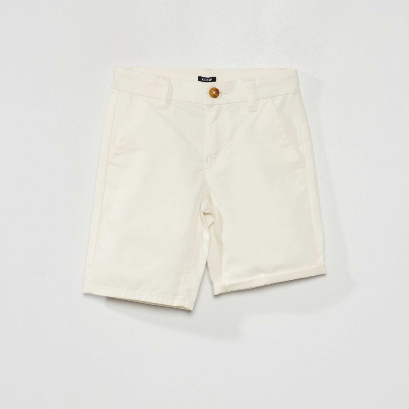 Bermuda chino en twill coloré - Blanc