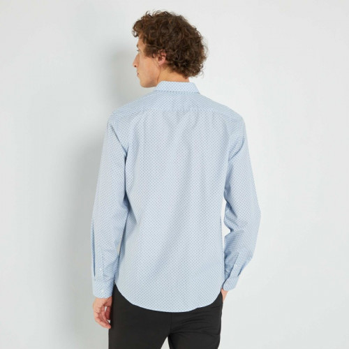 Chemise fantaisie à coupe droite - Bleu