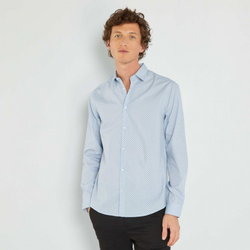 Chemise fantaisie à coupe droite - Bleu